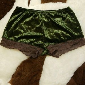 Green Velvet boy shorts Panties